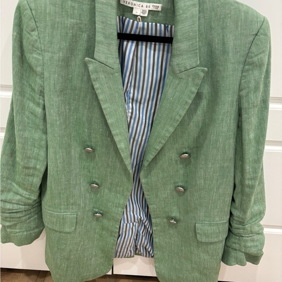 Veronica Beard Mint Double-Breasted Blazer - Picture 4 of 8